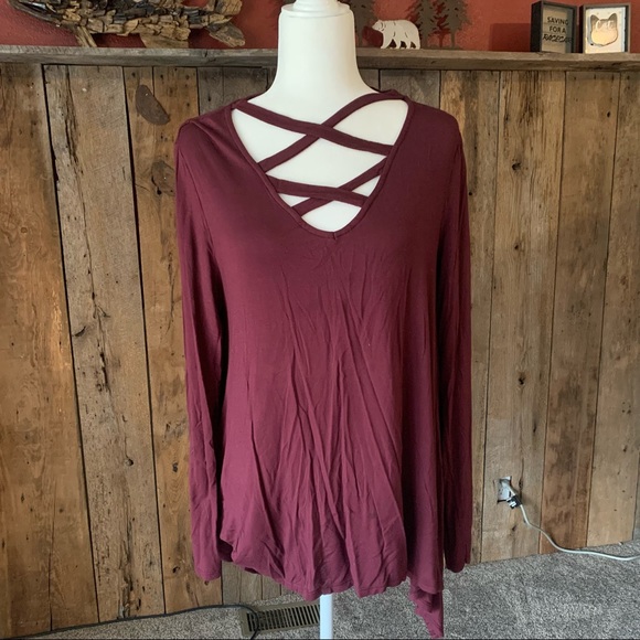 Jennifer Lopez Tops - Jennifer Lopez Maroon XL Top